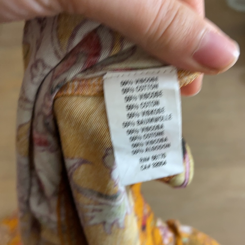 Anthropologie smocked Sweetheart Blouse Yellow Motif (consistently Apply) - Picture 10 of 15